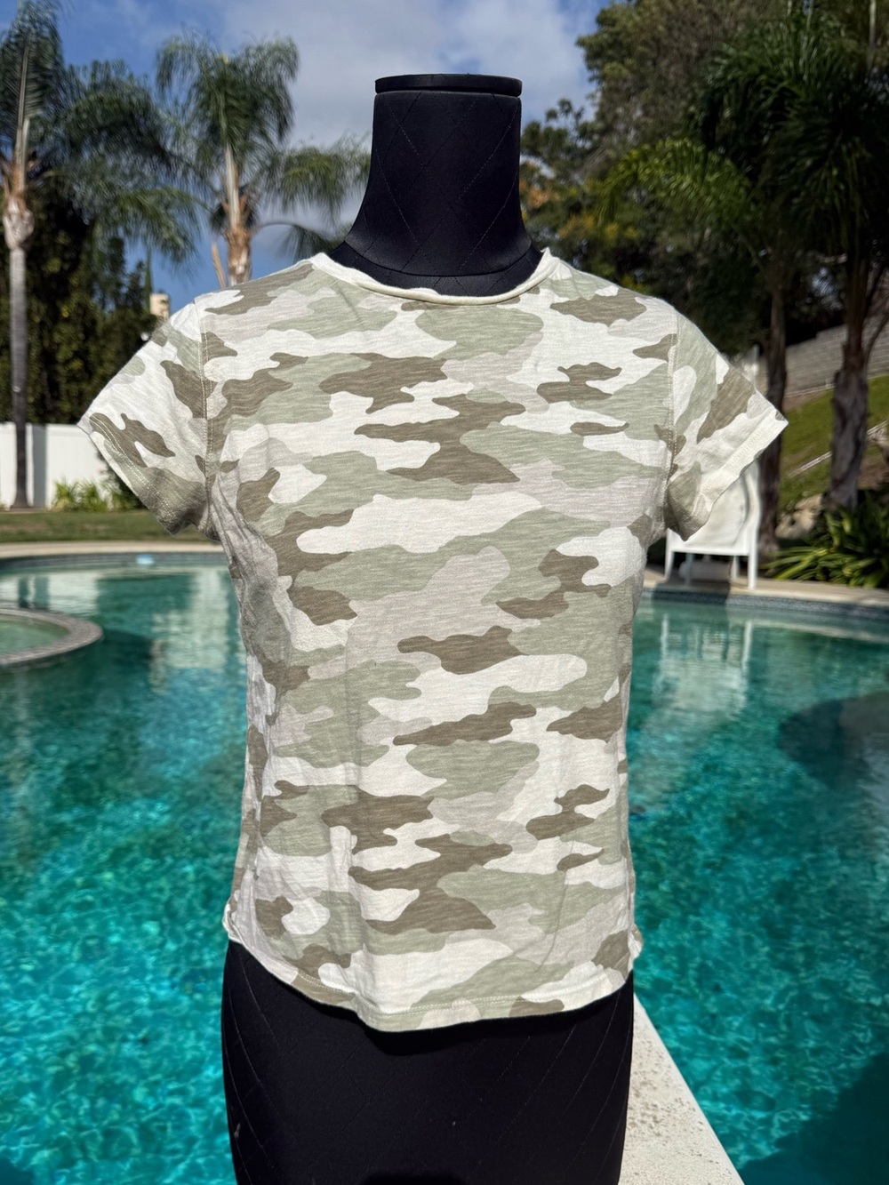 aerie Women's Short Sleeve Camo Baby Tee